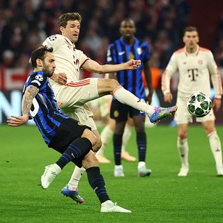 «Бавария» дома проиграла «Интеру» в первом матче 1/4 финала Лиги чемпионов Интеру, Лиги, Мюнхене, Фраттези